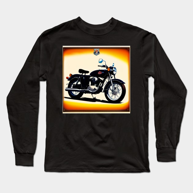 Classic Cruiser Motorcycle Poster Long Sleeve T-Shirt by BAYFAIRE